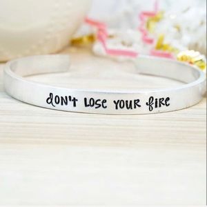 Silvertone ‘Don’t Lose Your Fire’ Adjustable Cuff